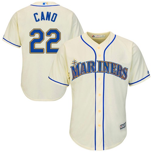 Mariners #22 Robinson Cano Cream Cool Base Stitched Youth MLB Jersey - Click Image to Close